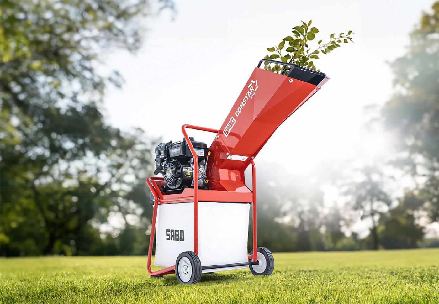 Sabo Benzin-Häcksler Comstar 210 Gartenhäcksler mit Fangkorb