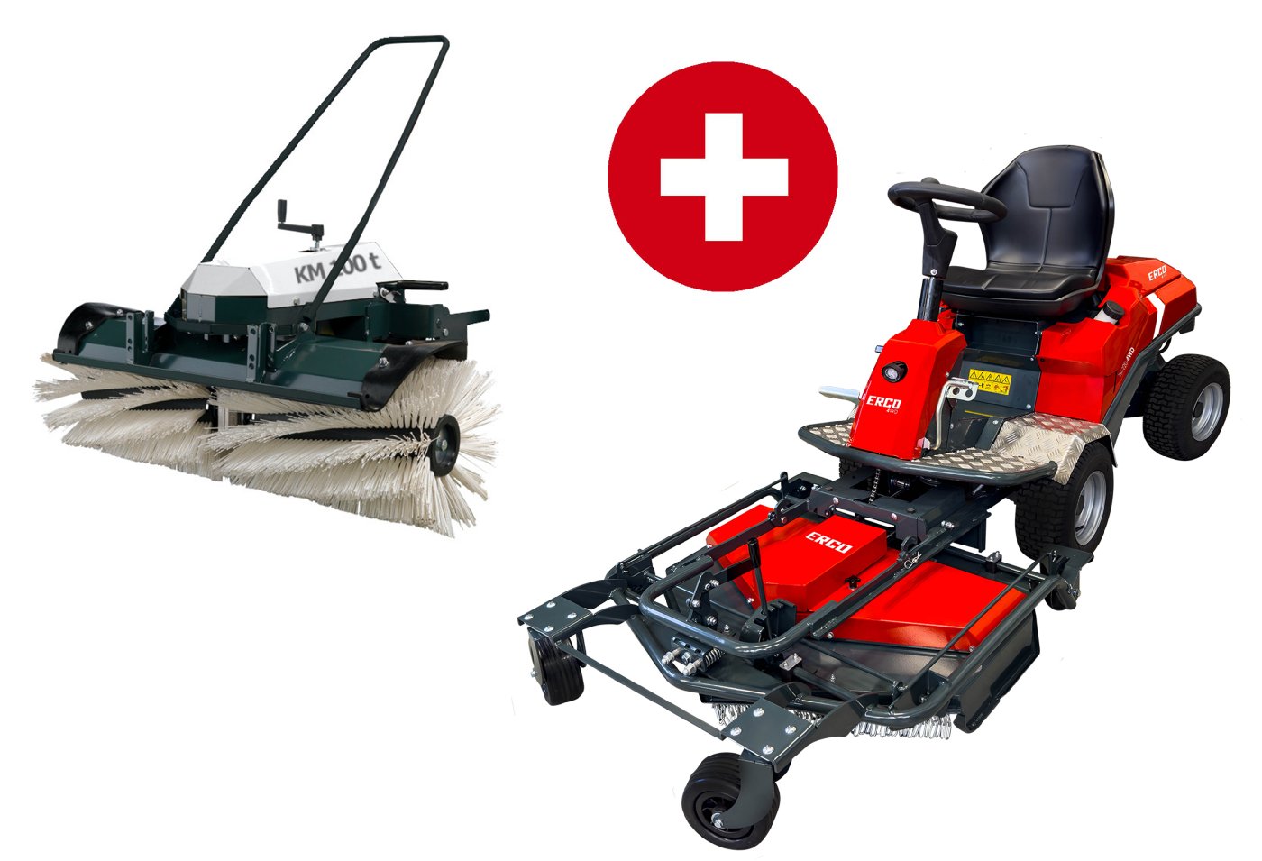 ERCO Frontmäher mit Allradantrieb FM-220-4WD Grundgerät mit Wiesendeck inkl. Kehrmaschine 100cm