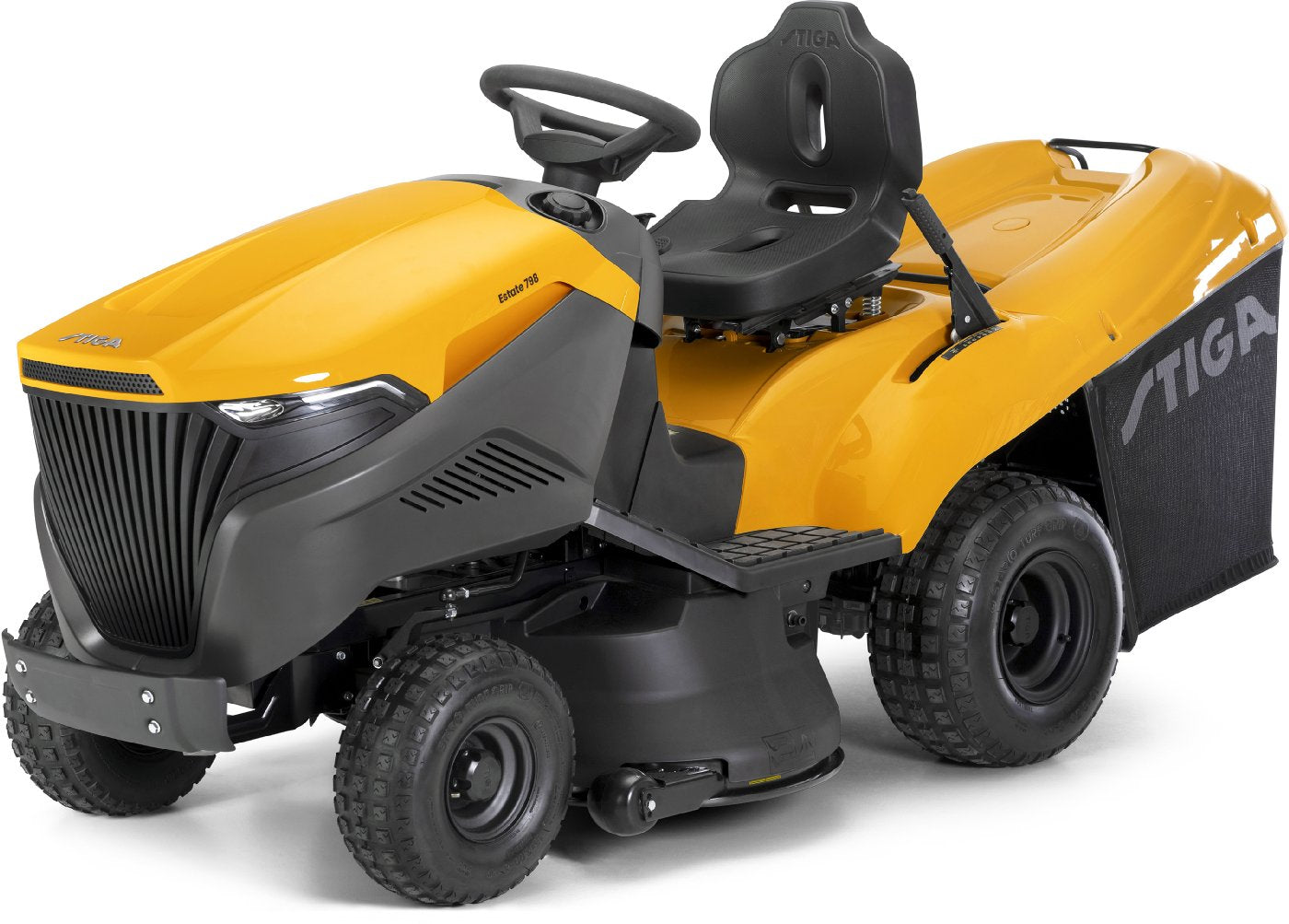 Stiga Rasentraktor Estate 798 Winterpaket mit 120 cm Schneeschild, PTO-Kit und Schneeketten