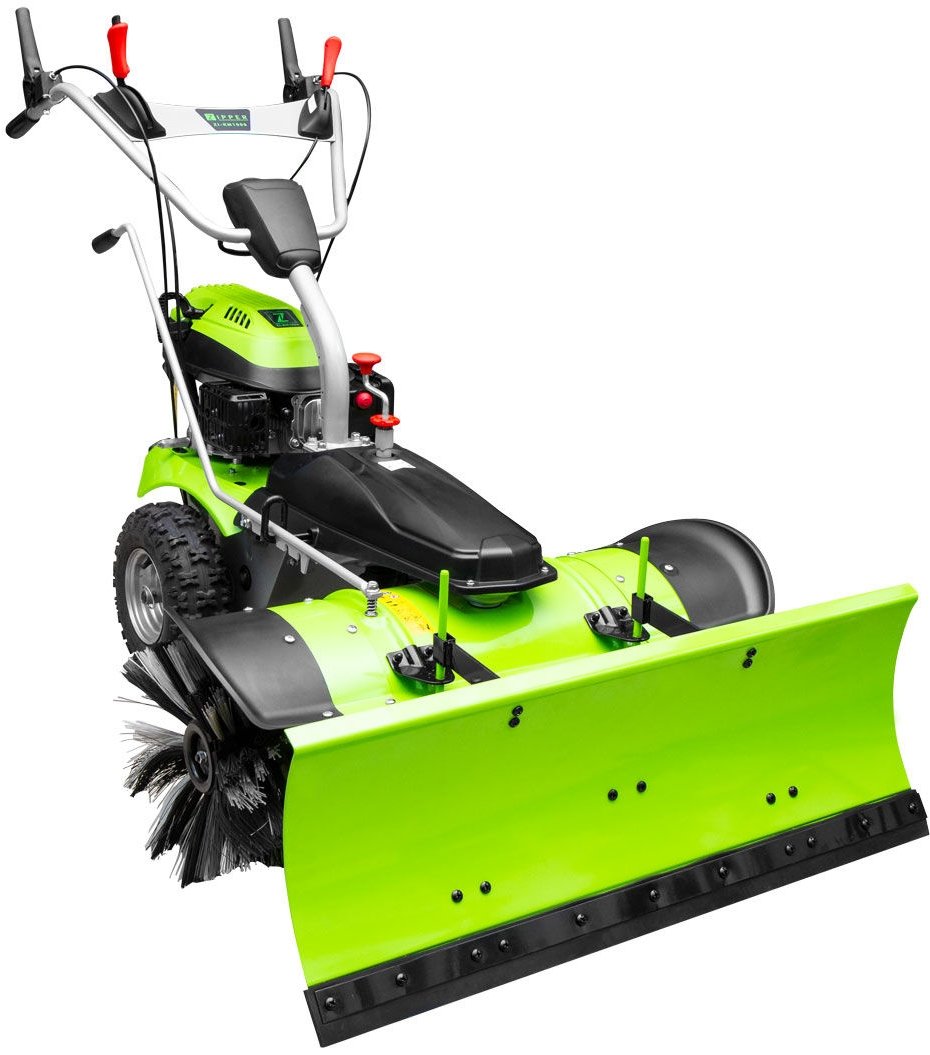 Zipper Schmutz- und Schneekehrmaschine ZI-KM1000 mit Schneeschild & Auffangbehälter - Modell 2025