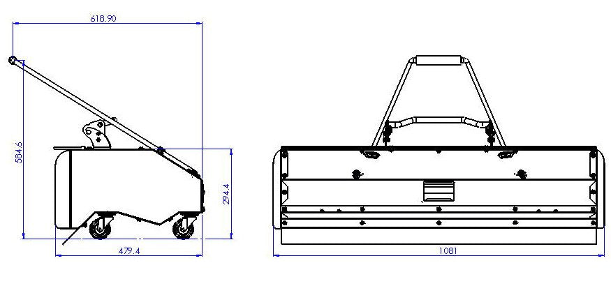 Zipper Schmutz- und Schneekehrmaschine ZI-KM1000 mit Schneeschild & Auffangbehälter - Modell 2025