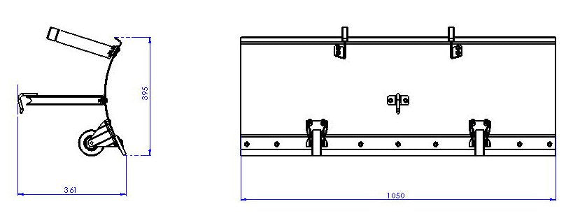Zipper Schmutz- und Schneekehrmaschine ZI-KM1000 mit Schneeschild & Auffangbehälter - Modell 2025